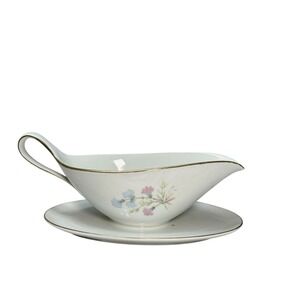 Bavaria "Barbara" Gravy Boat Vintage with Attached Underplate – Floral Porcelain